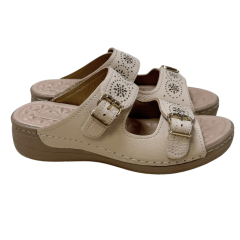 Chinelo Pegada 233816-03 Couro Natural Burnished Blush Bege