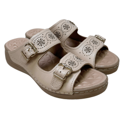Chinelo Pegada 233816-03 Couro Natural Burnished Blush Bege
