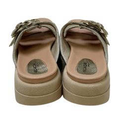 Chinelo Pegada 234405-07 Couro Natural Burnished Ouro