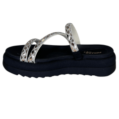 Chinelo Pegada 234453-03 Papete com tiras Strass Preto