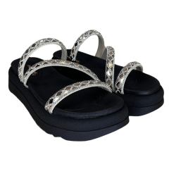 Chinelo Pegada 234453-03 Papete com tiras Strass Preto