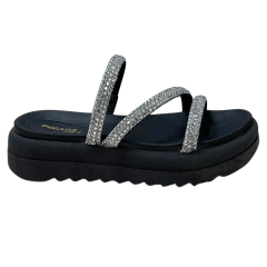 Chinelo Pegada 234454-01 Papete com Tira Strass
