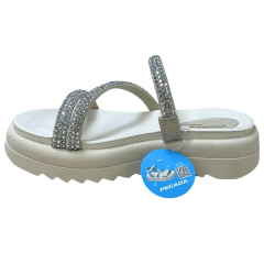 Chinelo Pegada 234454-01 Papete com Tira Strass
