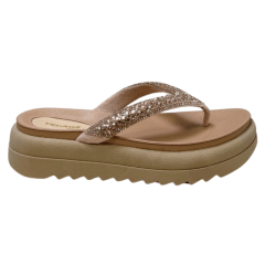 Chinelo Pegada 234455-02 Papete Tira Strass Rose