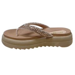 Chinelo Pegada 234455-02 Papete Tira Strass Rose