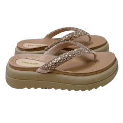 Chinelo Pegada 234455-02 Papete Tira Strass Rose