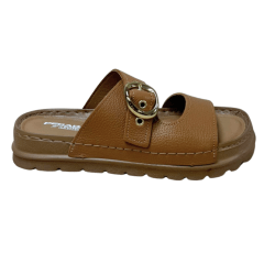 Chinelo Pegada 234701-02 Couro Natural Burnished Caramelo