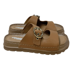 Chinelo Pegada 234701-02 Couro Natural Burnished Caramelo