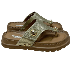 Chinelo Pegada 234702-04 Couro Natural Burnished Ouro