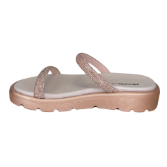 Chinelo Piccadilly 486001-1 Papete com Strass Dourado Rose