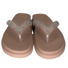 Chinelo Ramarim 2447236 Papete com Strass Caramelo