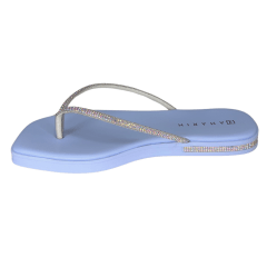 Chinelo Ramarim 249201 Tira meia Cana com Strass Azul Bebê