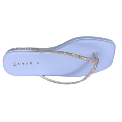 Chinelo Ramarim 249201 Tira meia Cana com Strass Azul Bebê