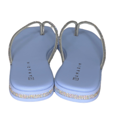 Chinelo Ramarim 249201 Tira meia Cana com Strass Azul Bebê