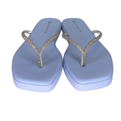 Chinelo Ramarim 249201 Tira meia Cana com Strass Azul Bebê