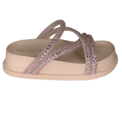 Chinelo Santinelli 1550-001-242 Papete com Strass Caramelo