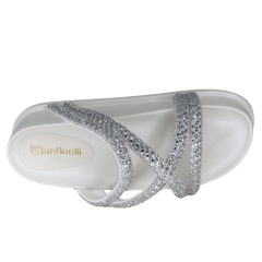 Chinelo Santinelli 1550-001-242 Papete com Strass Off White