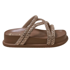 Chinelo Santinelli 1550-001-252 Papete com Strass Caramelo