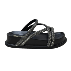 Chinelo Santinelli 1550-001-252 Papete com Strass Preto