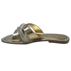Chinelo Santinelli 1618-007-252 Rasteirinha Strass Dourado