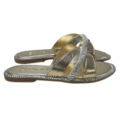 Chinelo Santinelli 1618-007-252 Rasteirinha Strass Dourado