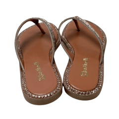 Chinelo Santinelli 1618-016-252 Rasteirinha Strass Caramelo