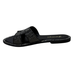 Chinelo Santinelli 1618-019-252 Rasteirinha com Strass Preto