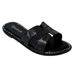 Chinelo Santinelli 1618-019-252 Rasteirinha com Strass Preto
