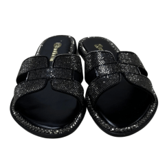Chinelo Santinelli 1618-019-252 Rasteirinha com Strass Preto