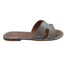Chinelo Santinelli 1618-019-252 Rasteirinha Strass Prata