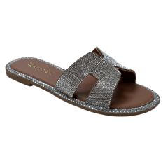 Chinelo Santinelli 1618-019-252 Rasteirinha Strass Prata