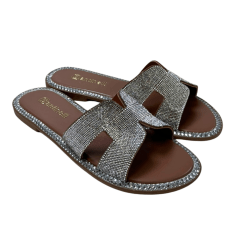 Chinelo Santinelli 1618-019-252 Rasteirinha Strass Prata