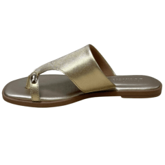 Chinelo Usaflex AK3101 Couro Natural Ouro Light