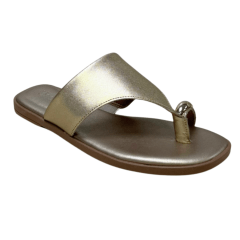 Chinelo Usaflex AK3101 Couro Natural Ouro Light