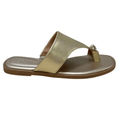 Chinelo Usaflex AK3101 Couro Natural Ouro Light