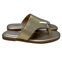 Chinelo Usaflex AK3101 Couro Natural Ouro Light