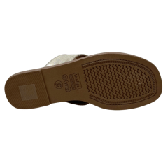 Chinelo Usaflex AK3101 Couro Natural Ouro Light