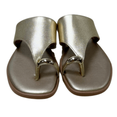 Chinelo Usaflex AK3101 Couro Natural Ouro Light