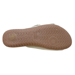 Chinelo Usaflex R1872 Couro Natural com Ajustes Marfim