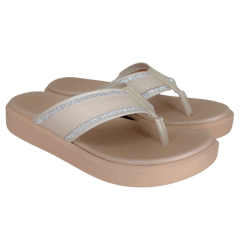 Chinelo Usaflex UC1401 Couro Natural Vanilla Baunilha