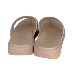 Chinelo Usaflex UC1401 Couro Natural Vanilla Baunilha