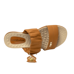 Chinelo ComfortFlex 21-45401 Couro Legítimo com palmilha Super Comfort
