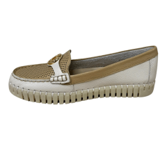 Mocassim Luz da Lua 60130038 Couro Natural New Ridge Panna