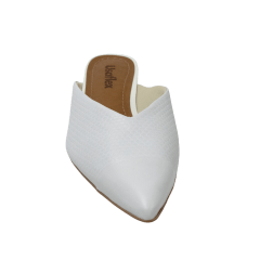 Mule Usaflex AC2810 couro legítimo Croco White