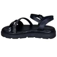 Sandália ComfortFlex 2446404 Verniz Show Preto