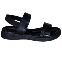 Sandália ComfortFlex 2451402 Napa Reptil Preto