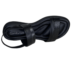 Sandália ComfortFlex 2451402 Napa Reptil Preto