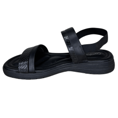 Sandália ComfortFlex 2451402 Napa Reptil Preto