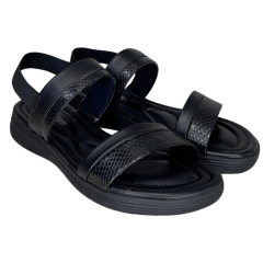 Sandália ComfortFlex 2451402 Napa Reptil Preto