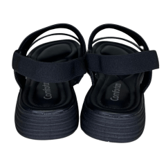 Sandália ComfortFlex 2451402 Napa Reptil Preto